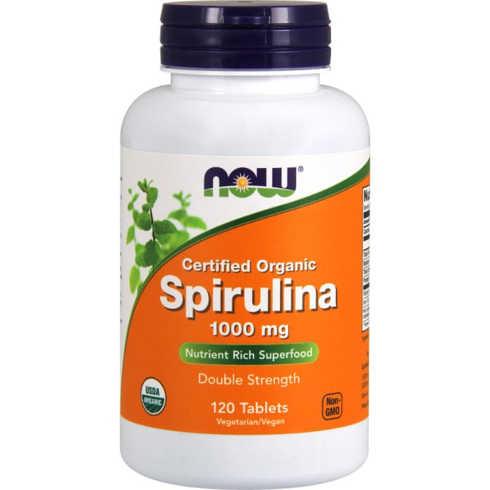 NOW Foods Spirulina 1000mg Organic 120 Tablets