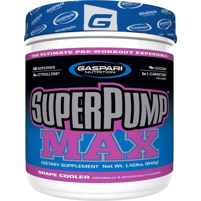Gaspari SuperPump MAX - 40 Servings Grape Cooler
