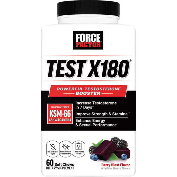 Force Factor Test X180 Soft Chews - 60 Soft Chews Mixed Berry