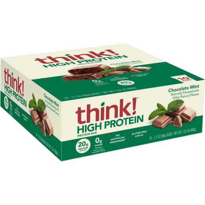 think! High Protein Bars - Box of 10 Chocolate Mint
