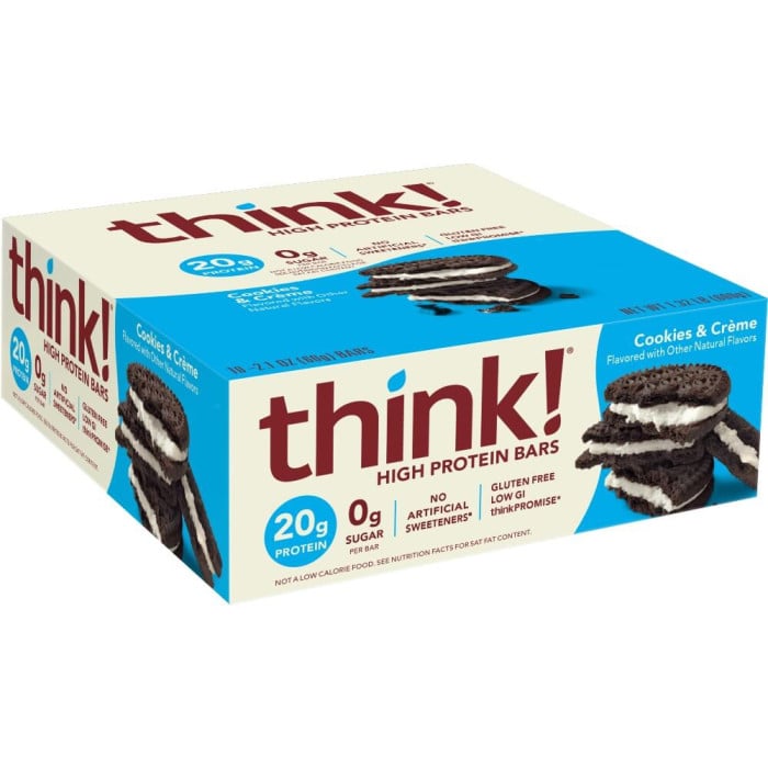 think! High Protein Bars - Box of 10 Cookies and Creme