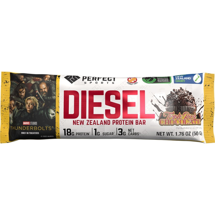 Perfect Sports Diesel New Zealand Protein Bars - 1 Bar Triple Rich Chocolate (Thunderbolts)