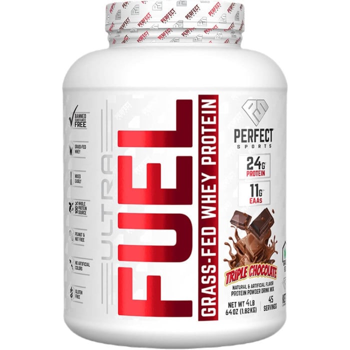 Perfect Sports Ultra Fuel Grass-Fed Whey Protein - 4lbs Triple Chocolate