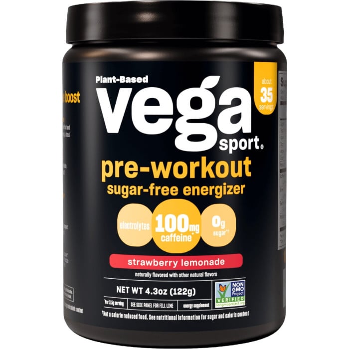 Vega Sport Sugar-Free Pre-Workout Energizer - 35 Servings Strawberry Lemonade