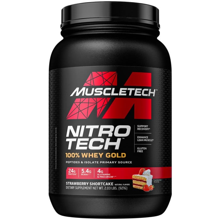 MuscleTech Nitro-Tech 100% Whey Gold - 2lbs Strawberry Shortcake