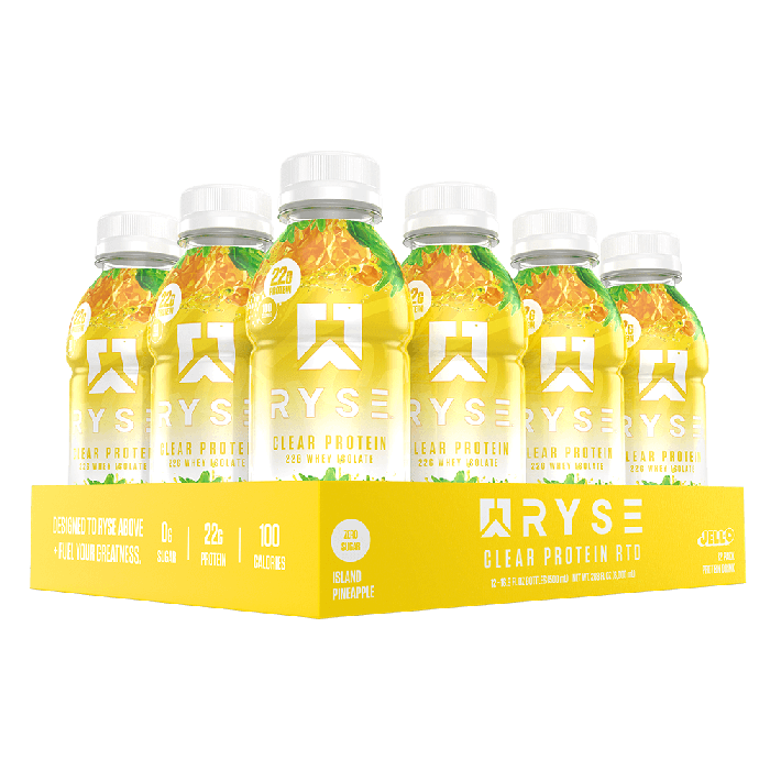Ryse Clear Whey Protein RTD - Box of 12 JELL-O Island Pineapple