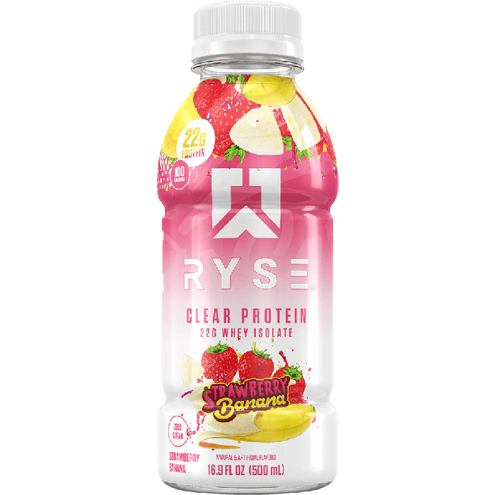 Ryse Clear Whey Protein RTD - 1 Bottle Strawberry Banana
