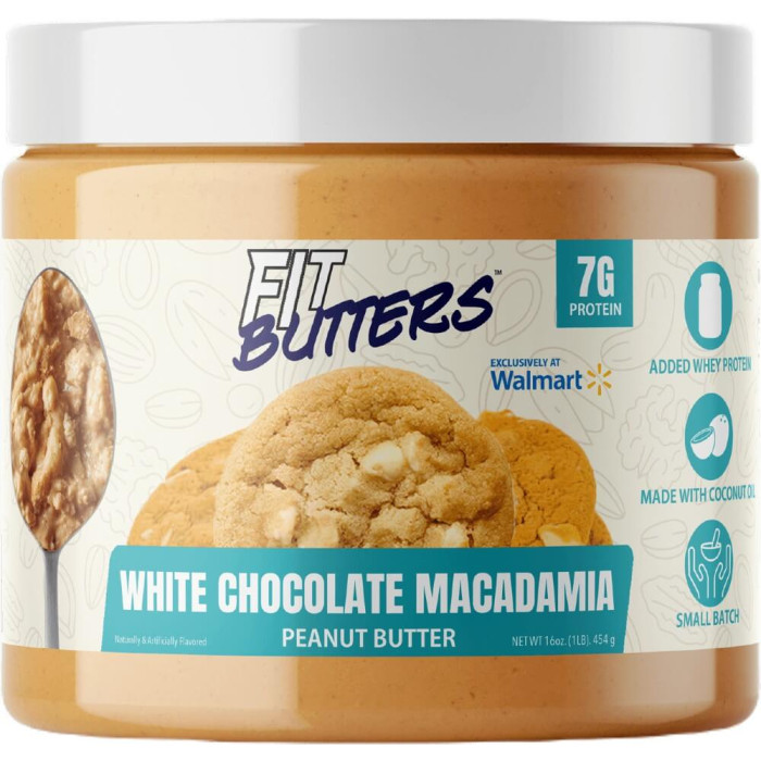  Fit Butters Nut Butter 16oz - Peanut Butter White Chocolate Macadamia