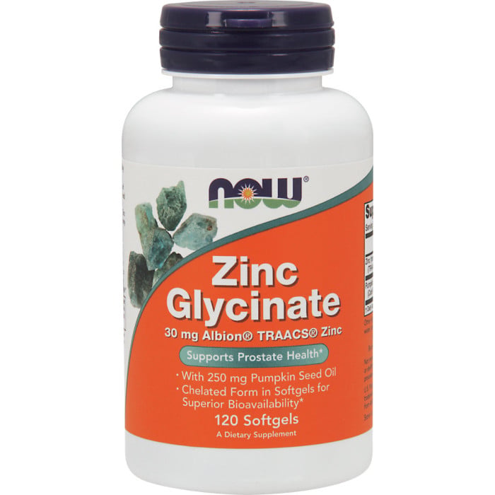 NOW Foods Zinc Glycinate 30mg 120 Softgels