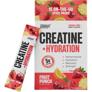 Nutrex Creatine + Hydration - 15 Stick Packs Fruit Punch