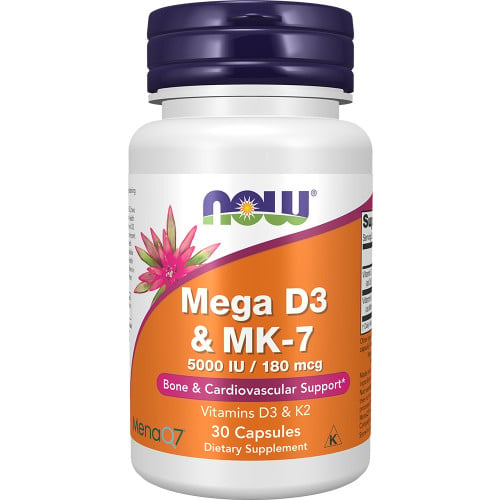 NOW Foods Mega D-3 & MK-7 - 30 VCaps