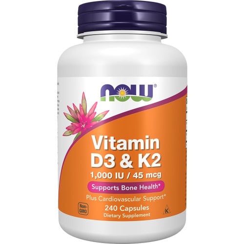 NOW Foods Vitamin D-3 & K-2 1000IU/45mcg - 240 VCaps