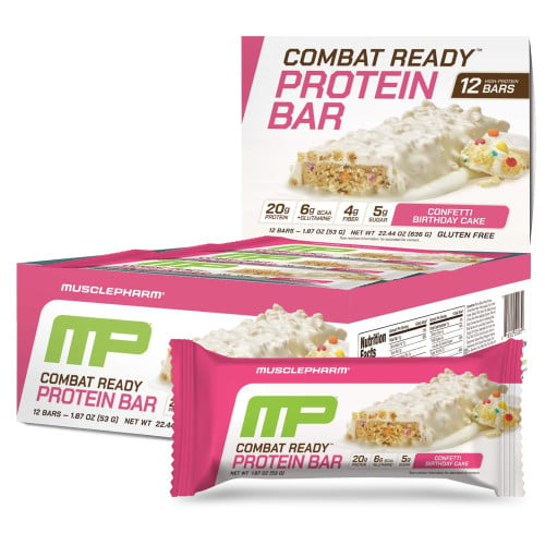 MusclePharm Combat Ready Protein Bar, Box of 12 (Exp. 08/26)