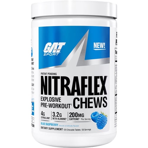 GAT Sport Nitraflex Pre-Workout Chews, 120 Chewable Tablets