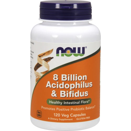 NOW Foods 8 Billion Acidophilus & Bifidus, 120 VCaps