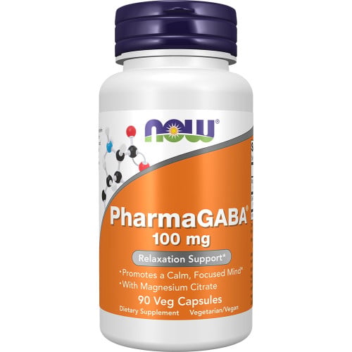 NOW Foods PharmaGABA, 90 VCaps