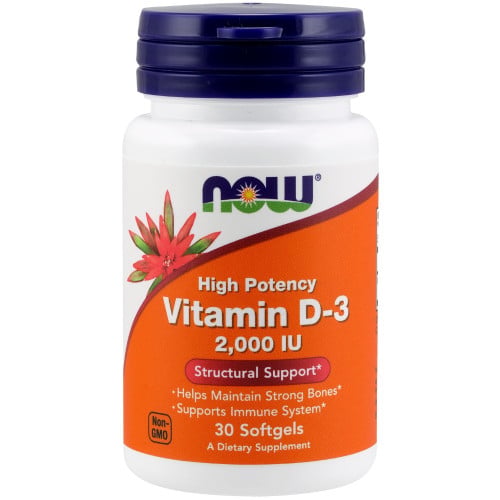 NOW Vitamin D-3 2000IU, 30 Softgels