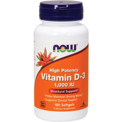 NOW Foods Vitamin D-3, 1,000IU 180 Softgels