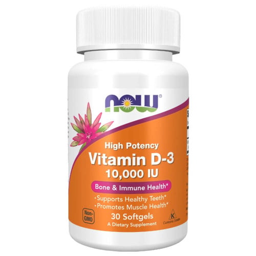 NOW Vitamin D-3 10000IU, 30 Softgels