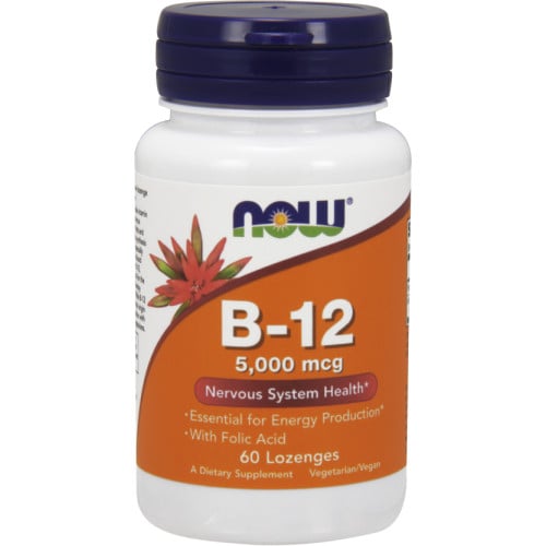 NOW B-12 with Folic Acid, 60 Lozenges