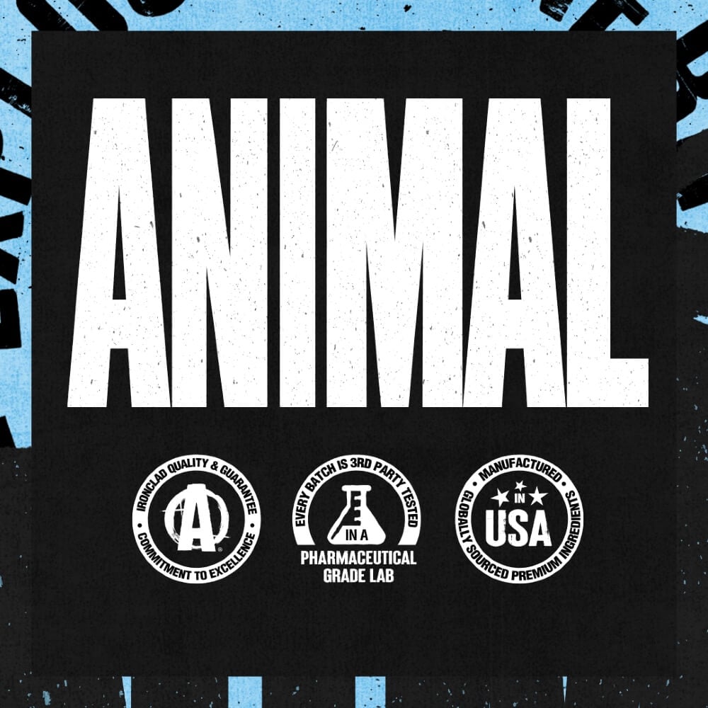 Animal brand footer featuring Omega container