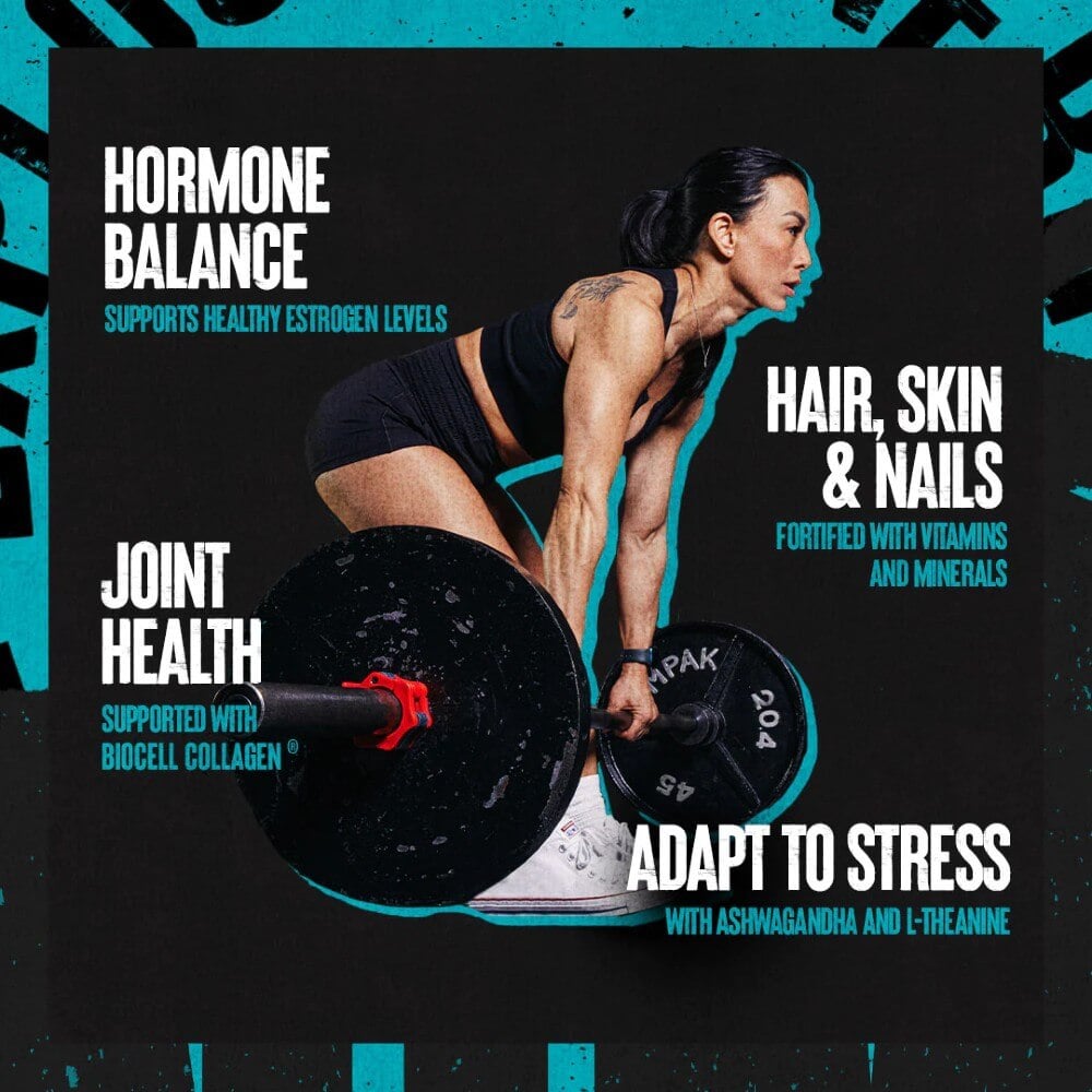 Power Balance benefits and female athlete performing barbell deadlift