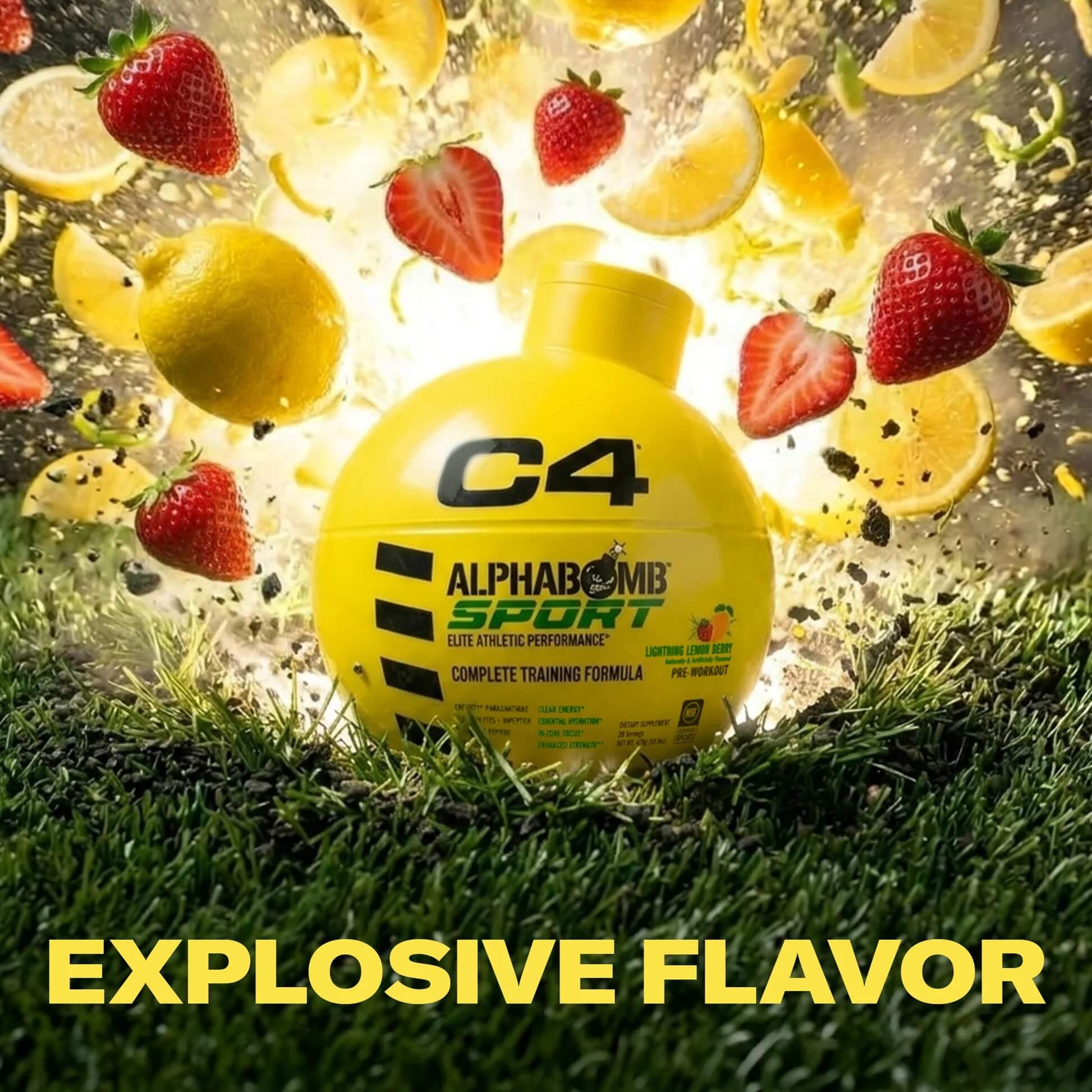 C4 AlphaBomb Sport Lightning Lemon Berry Explosive Flavor