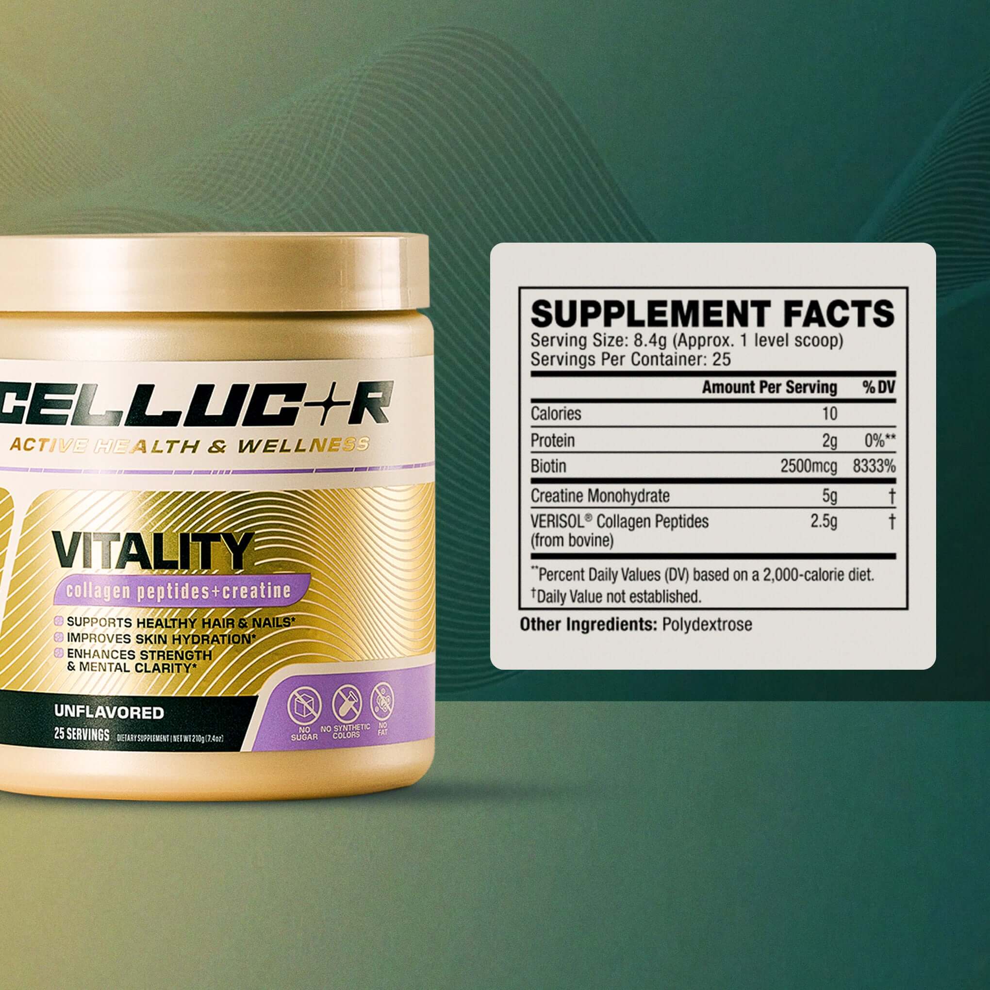 Cellucor Vitality Supplement Facts label