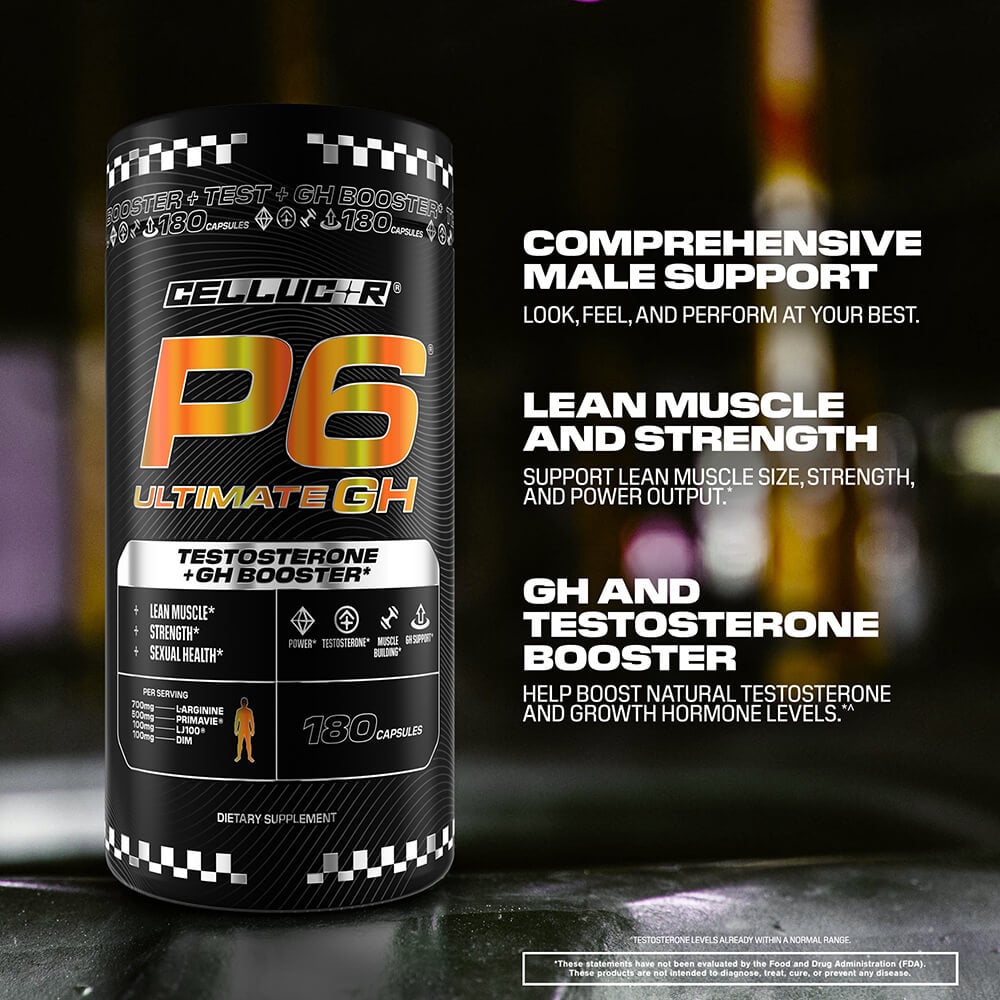 P6 Ultimate GH comprehensive male support, lean muscle and strength, and GH/testosterone booster overview