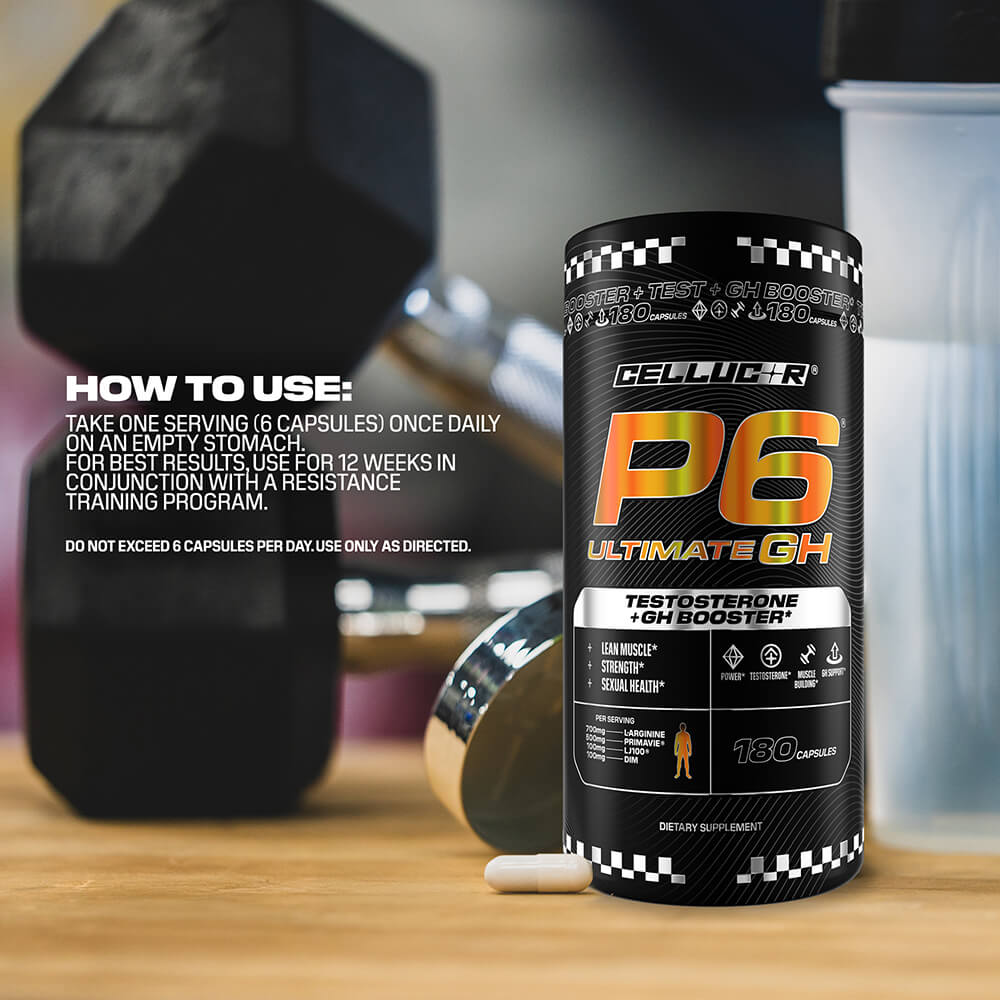 How to use P6 Ultimate GH: Take one serving (6 capsules) once daily on an empty stomach