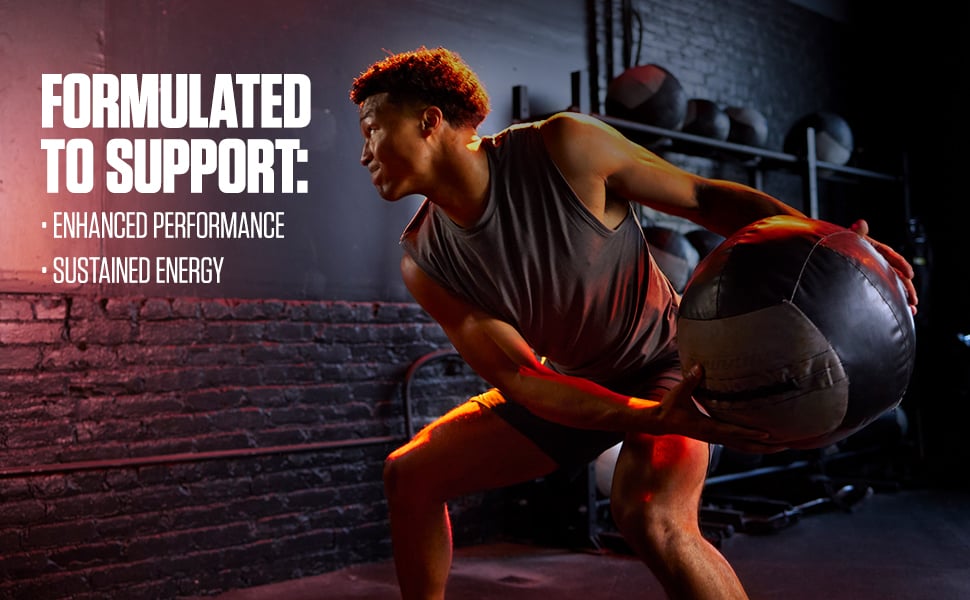 Athlete with medicine ball highlighting performance benefits