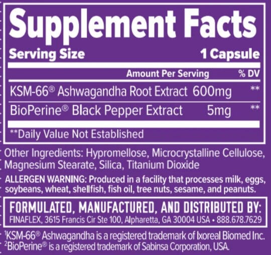 Supplement facts panel