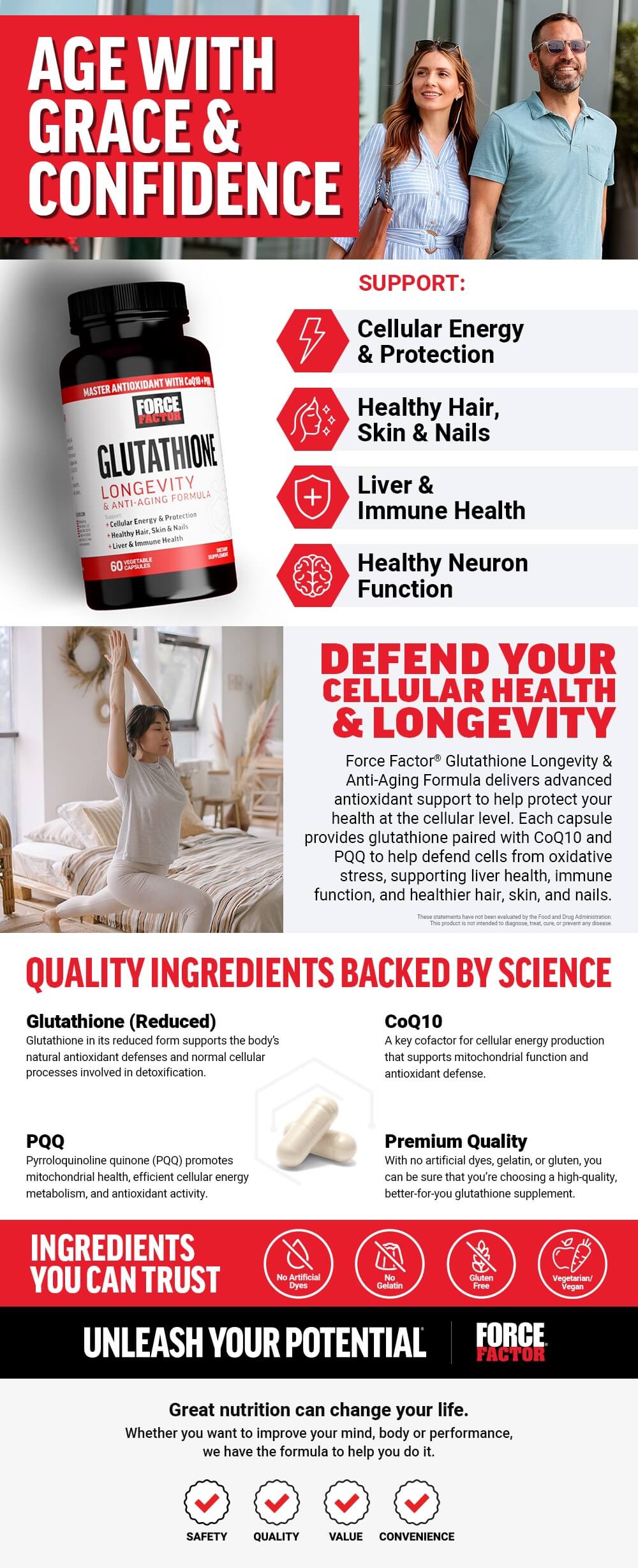 korfactor glutathione booster Force Factor Longevity by Force Factor: Lowest Prices at Muscle & Strength Formulated with skin boosting glutathione sepharose affinity column Oily Skin Type Flavor:Cherry