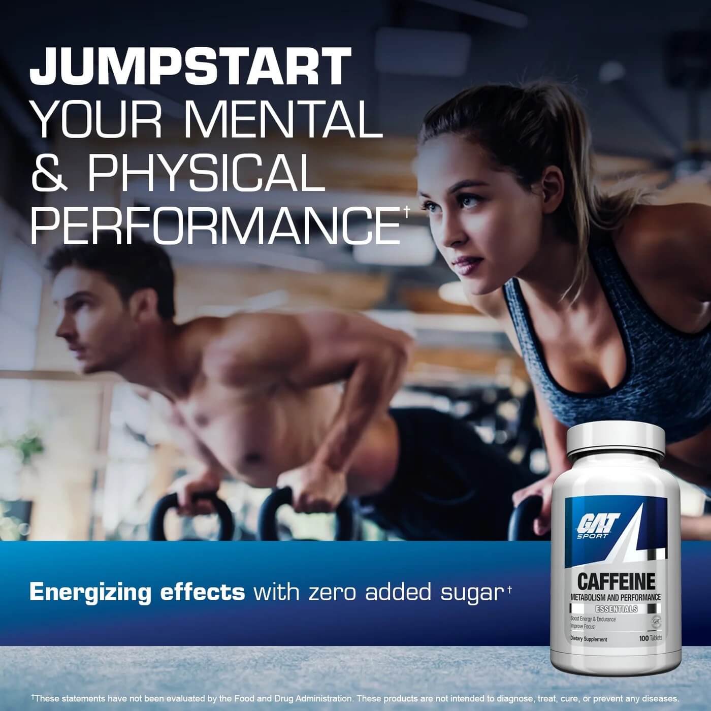 Male and female athlete working out - Jumpstart your mental & physical performance with zero added sugar