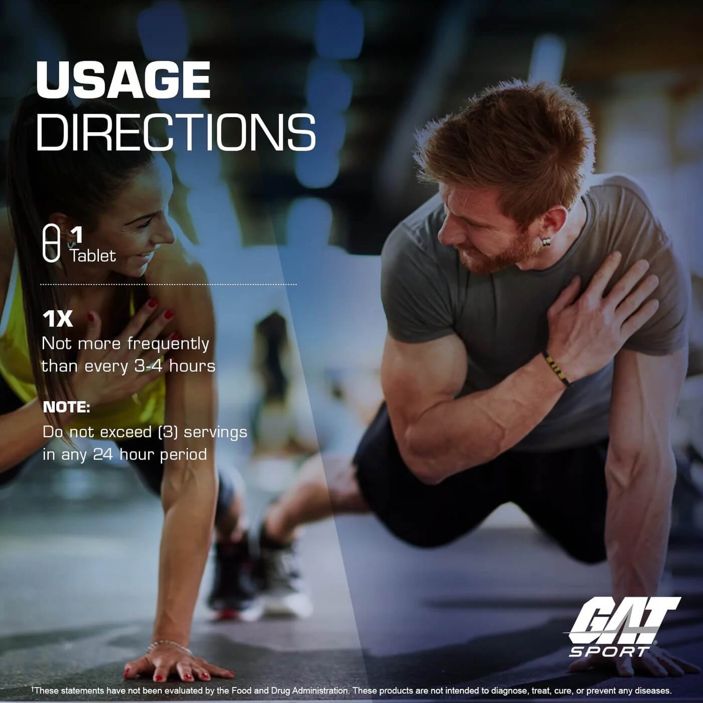 Usage directions showing 1 tablet taken not more frequently than every 3-4 hours
