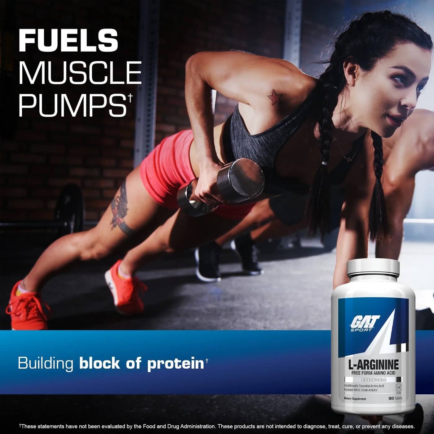 Female athlete exercising with dumbbells - Fuels muscle pumps and building block of protein