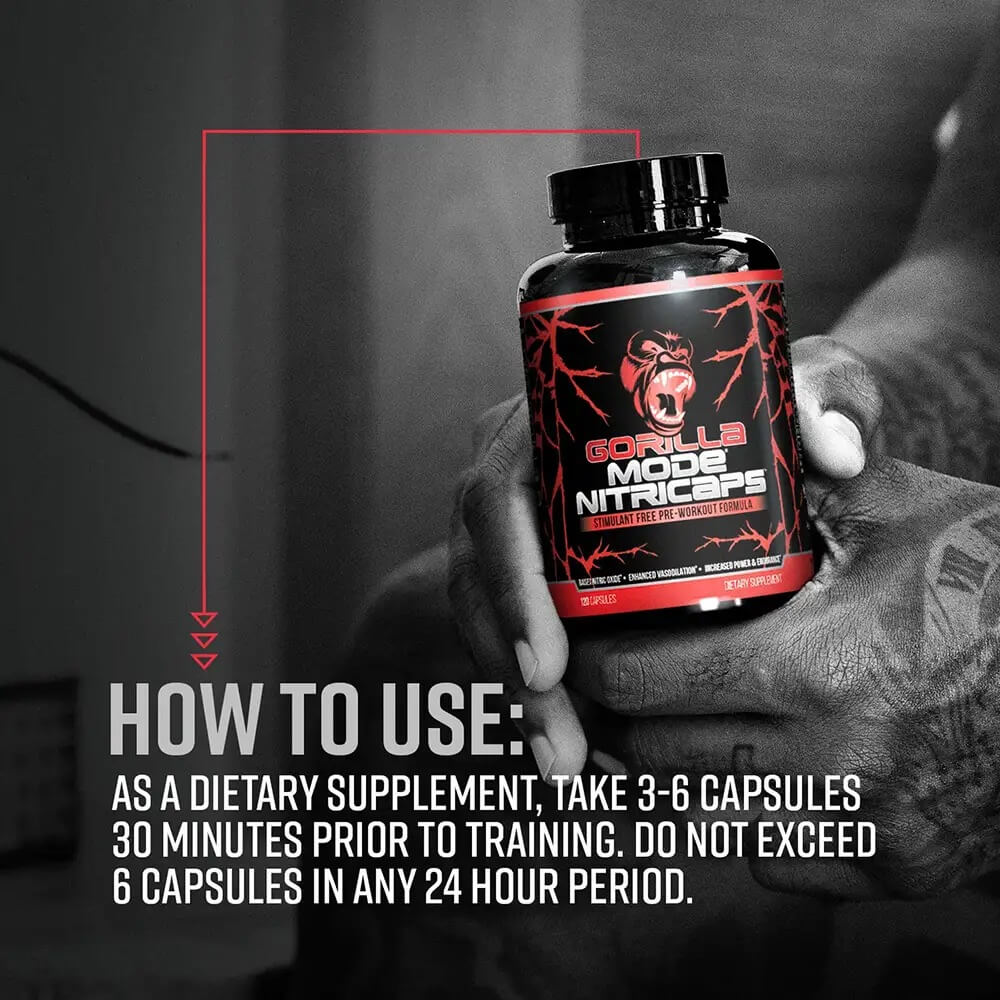 How to use instructions for Gorilla Mode Nitricaps.