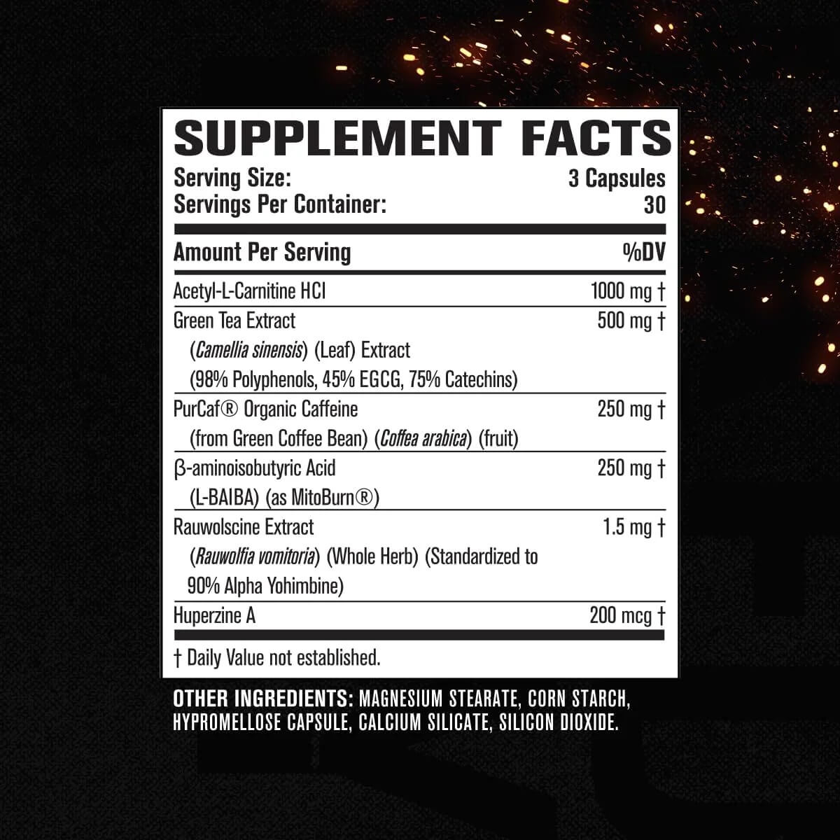 Jacked Factory Burn-XT Max Supplement Facts label