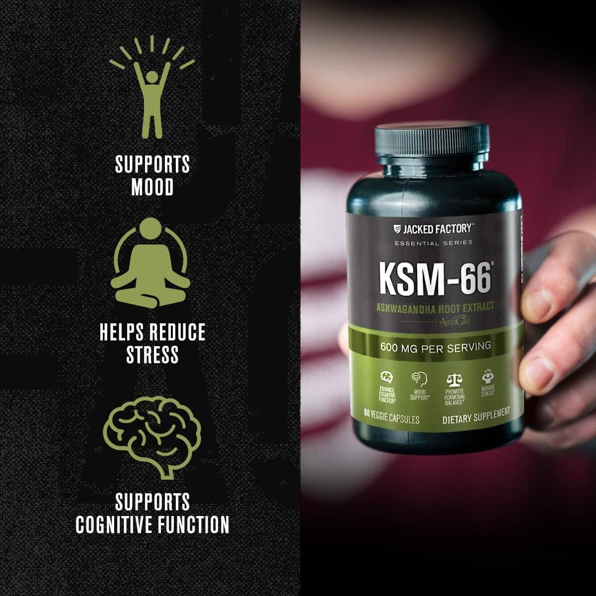 Jacked Factory KSM-66 Supports Mood, Helps Reduce Stress, Supports Cognitive Function