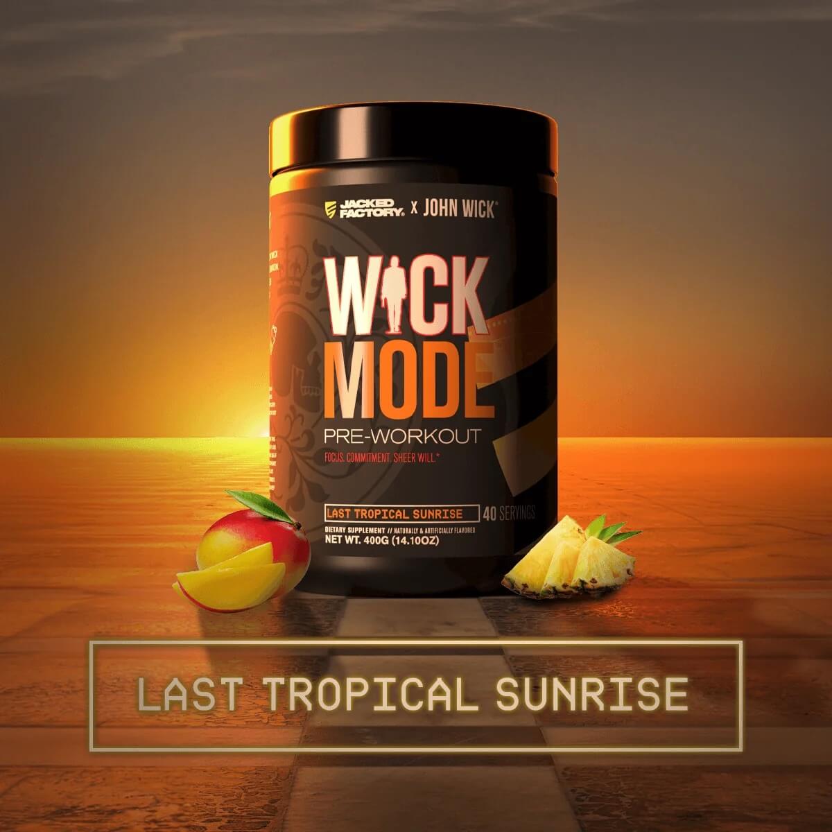 Jacked Factory x John Wick Wick Mode Pre-Workout Last Tropical Sunrise flavor