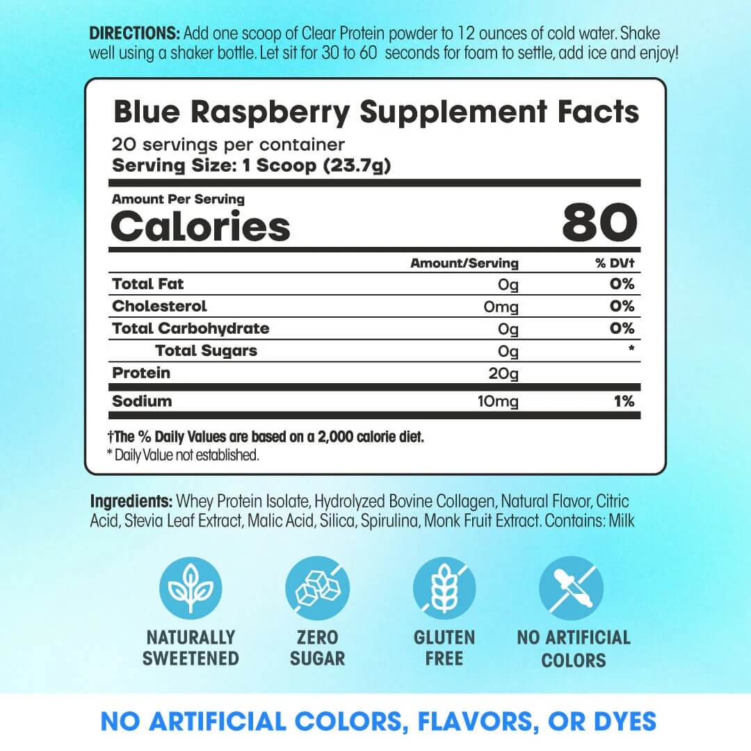 Clear Protein Supplement Facts