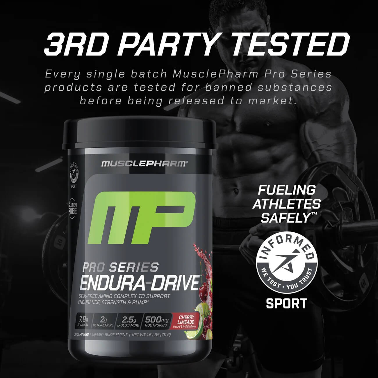 MusclePharm Pro Series ENDURA-DRIVE Supplement Facts Back