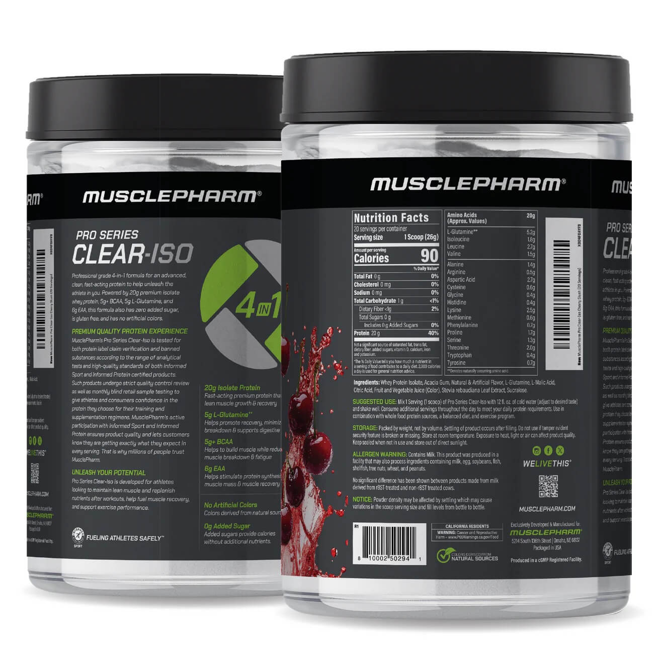 MusclePharm CLEAR-ISO Packaging
