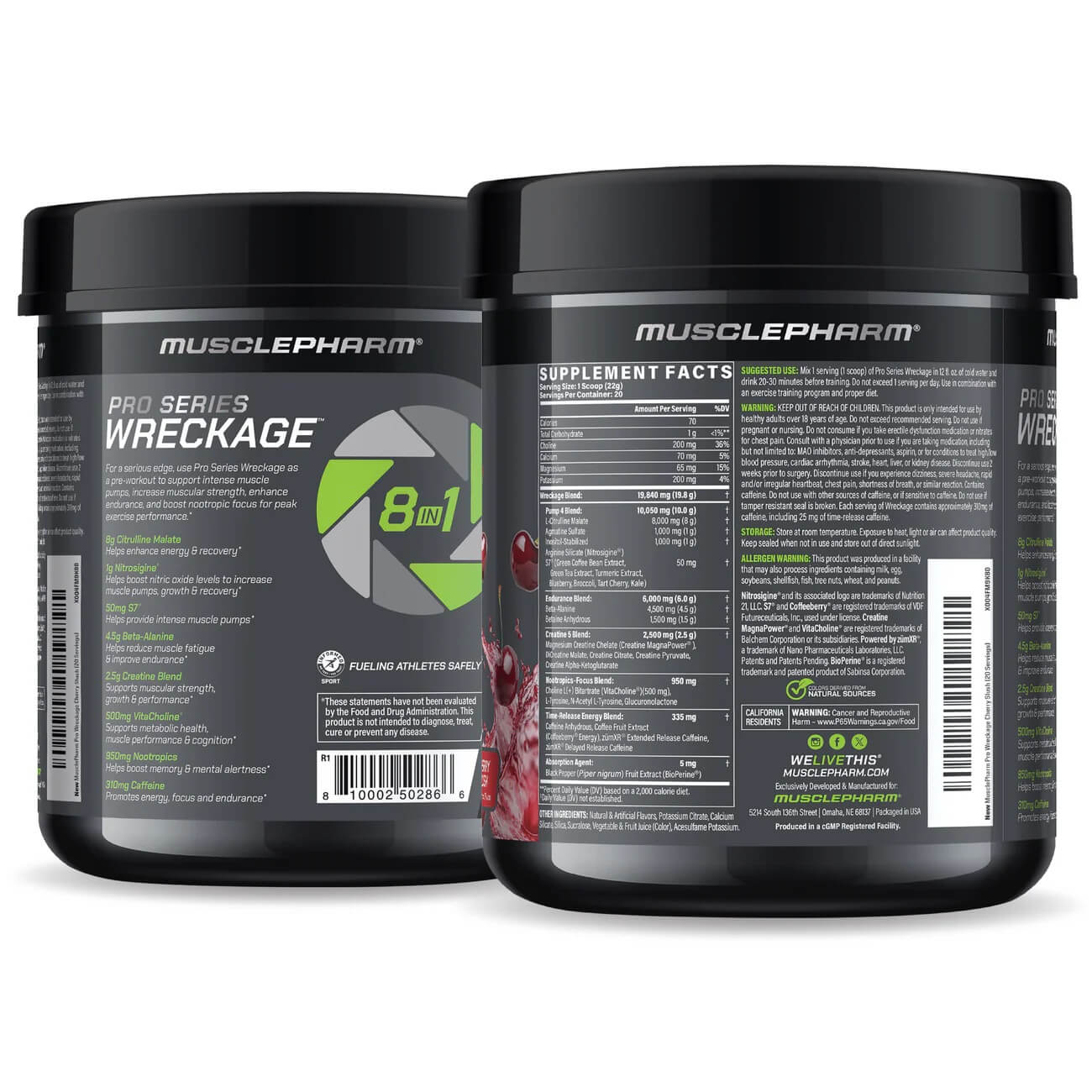 MusclePharm Pro Series WRECKAGE Packaging