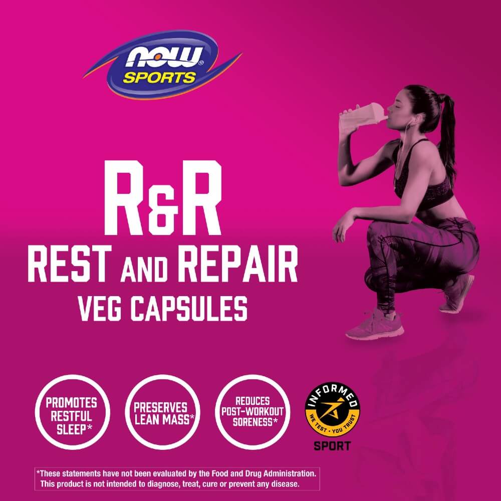 R&R Rest and Repair Veg Capsules - promotes restful sleep*, preserves lean mass*, reduces post-workout soreness*