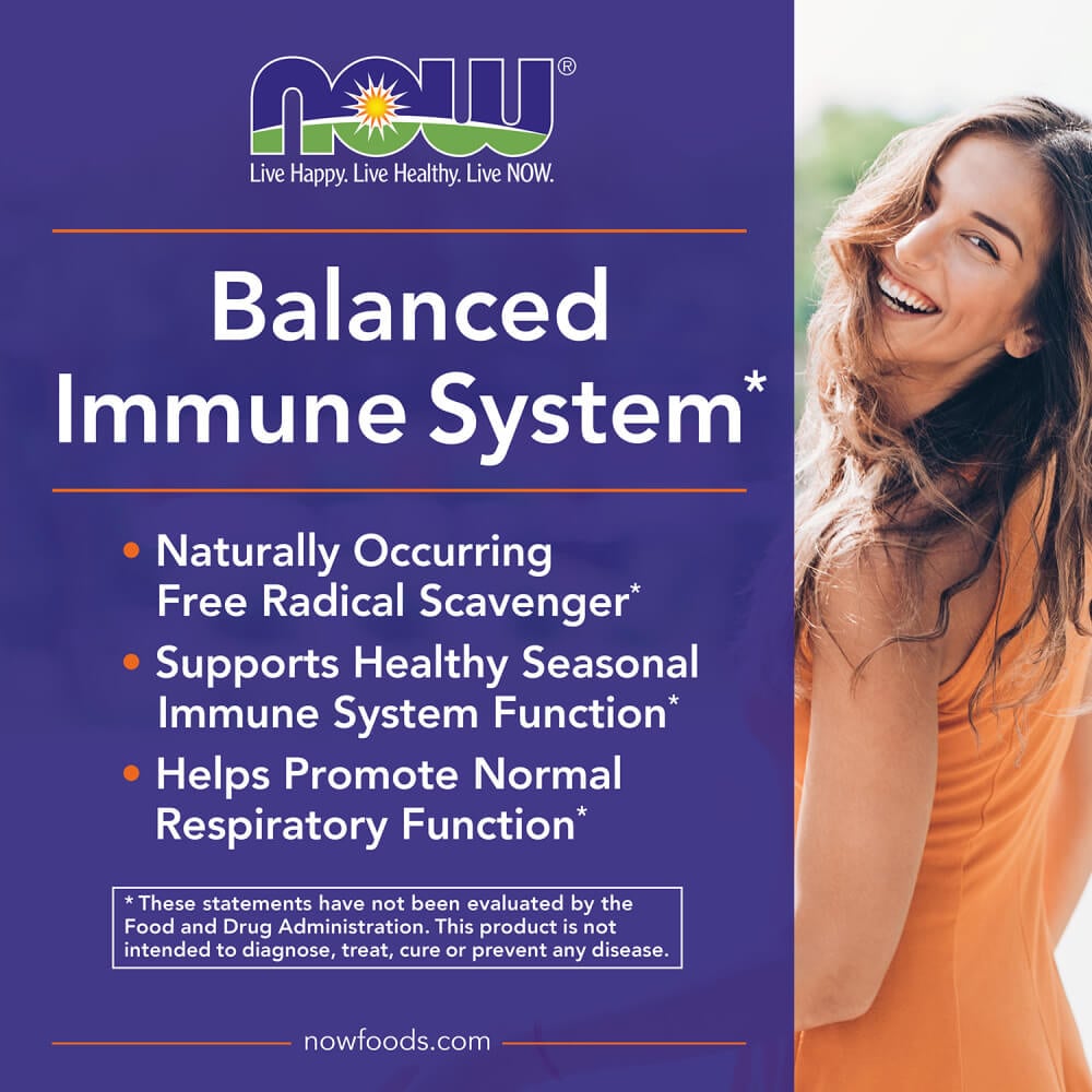 Balanced Immune System banner with woman smiling outdoors