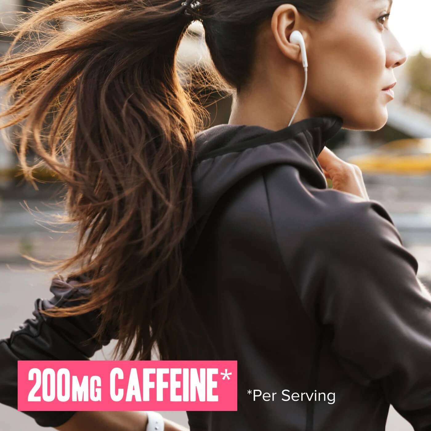 Active woman exercising - 200mg Caffeine Per Serving