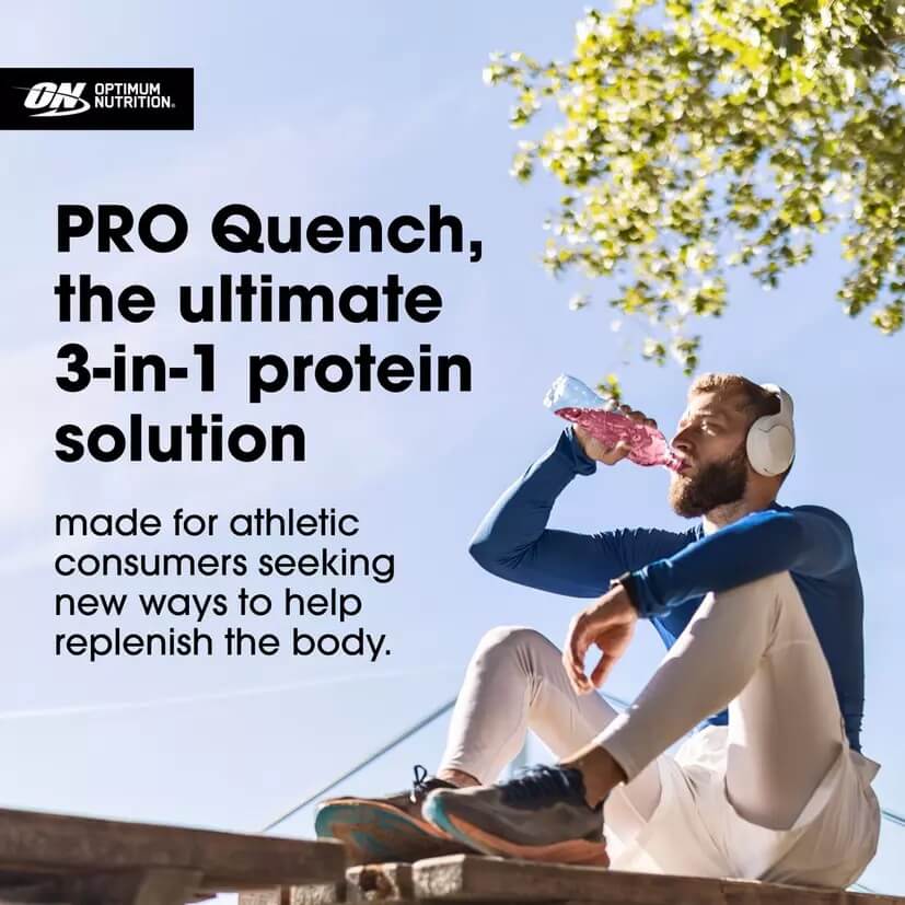 Man drinking PRO Quench protein solution