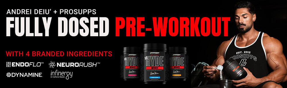 Andrei Deiu and ProSupps Fully Dosed Pre-Workout Banner
