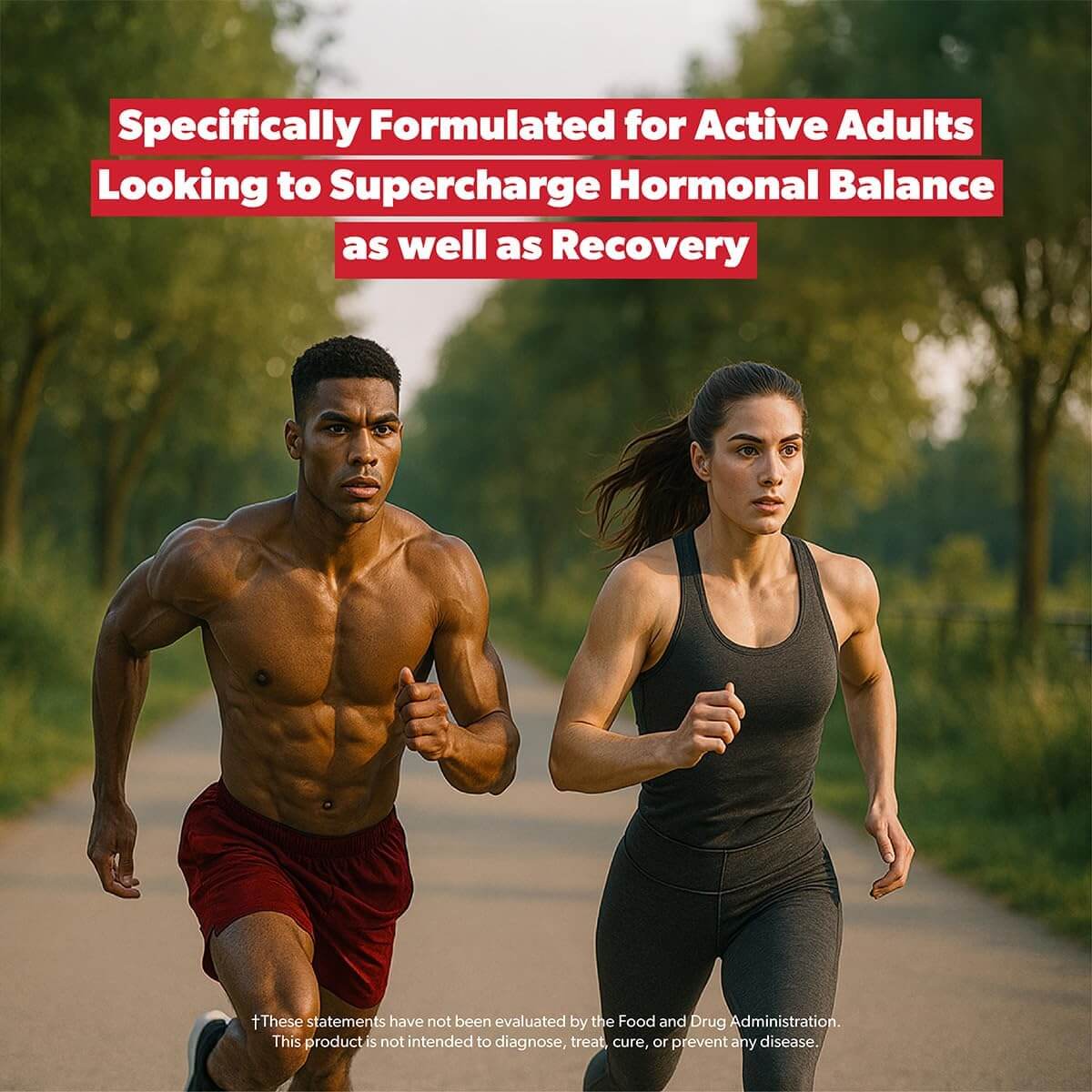 Active adults running for hormonal balance and recovery